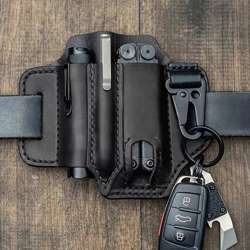 Tactical Leather Belt Tool Pouch – Multi‑Tool Waist Holster