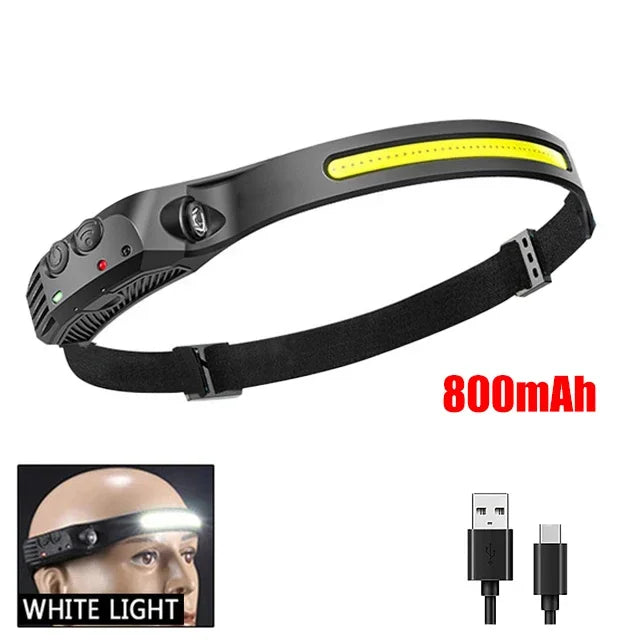 COB LED Rechargeable Sensor Headlamp