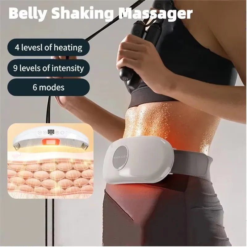 Rechargeable Electric Belly Shaker Massage Belt – Vibration & Heat Fat Burner