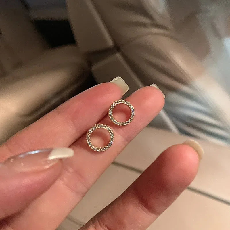 Gold Crystal Minimalist Earrings