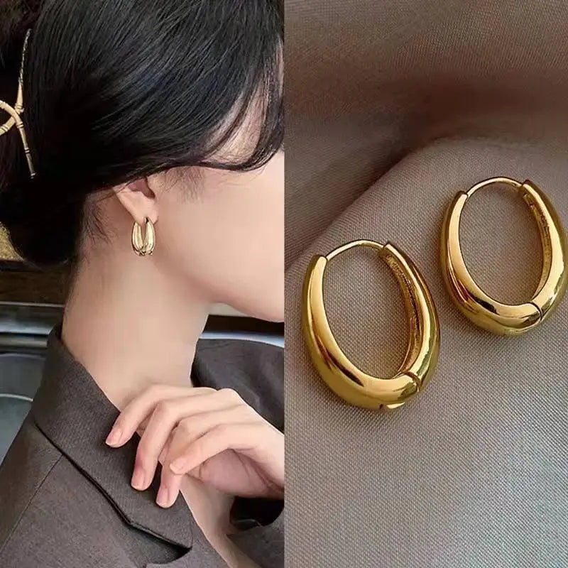 18k Gold Plated Round Stud Earrings