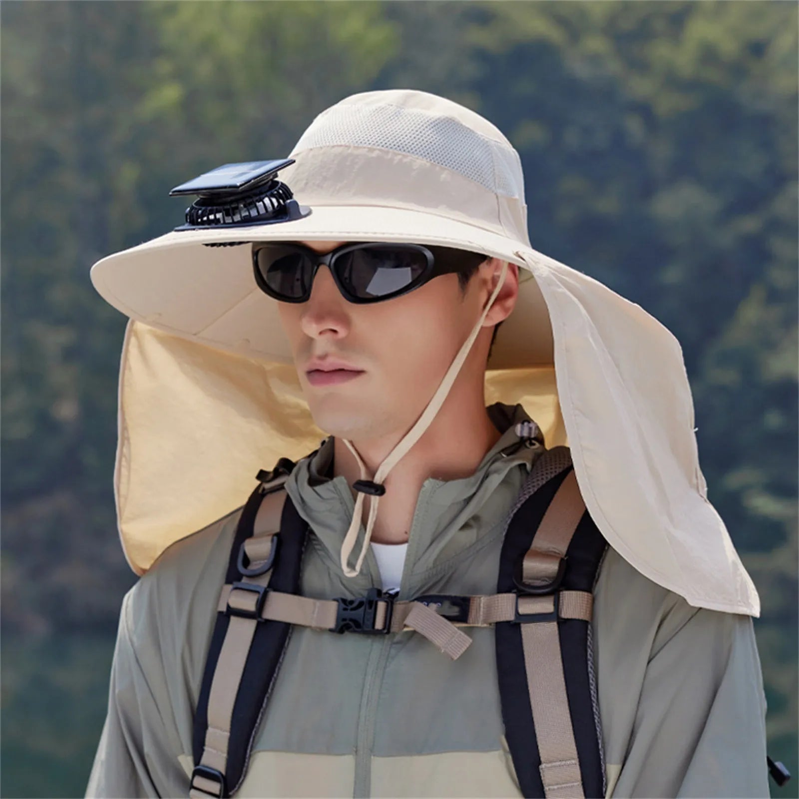 Solar Powered Cooling Fan Sun Hat Adjustable