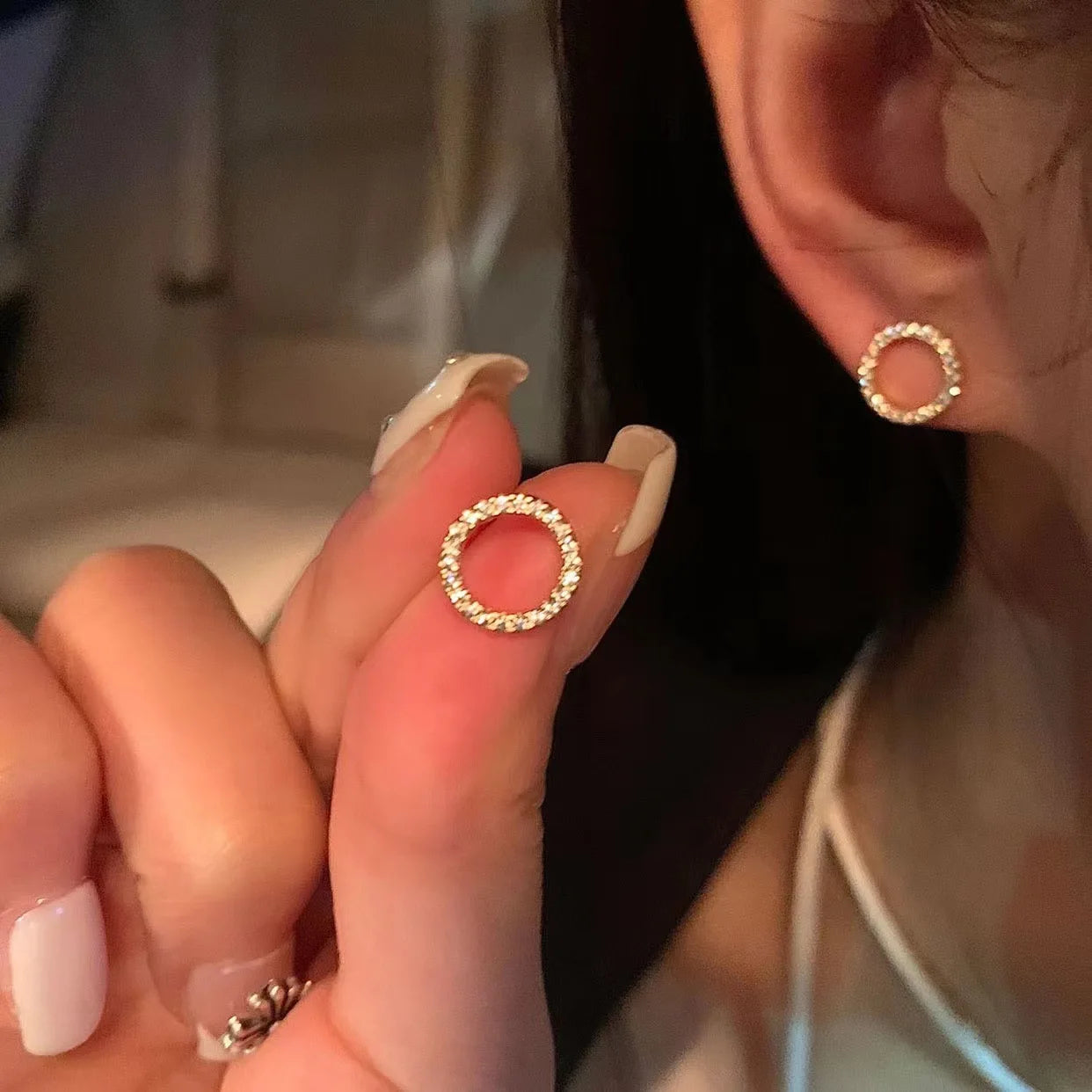 Gold Crystal Minimalist Earrings
