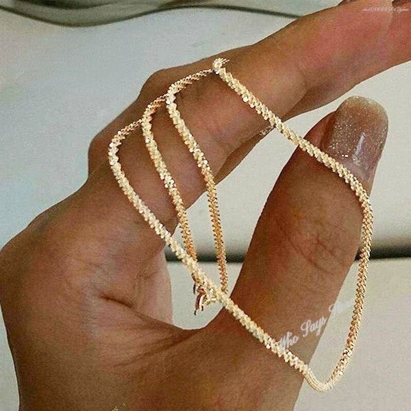 Sparkling Zircon Stainless Steel Necklace