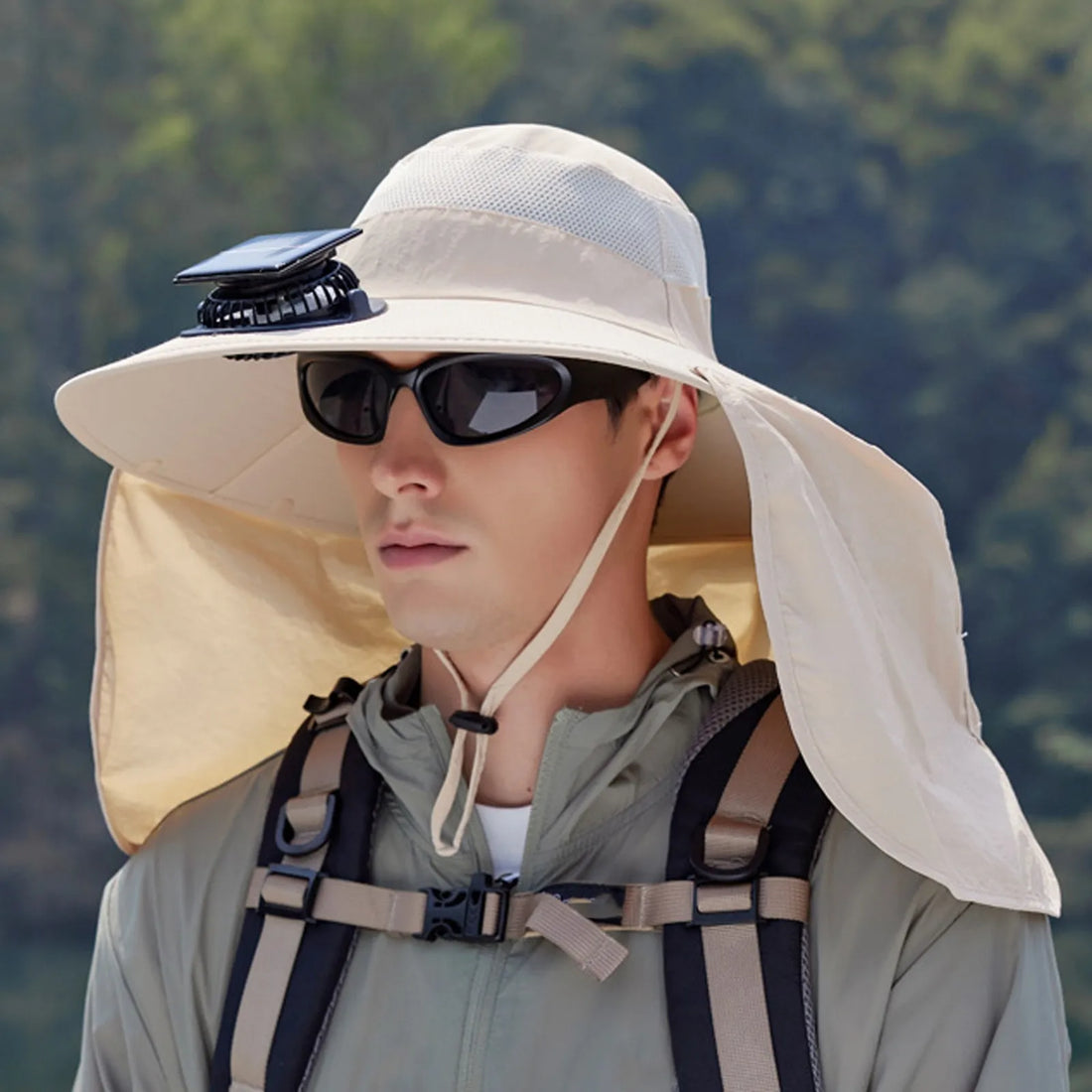 Solar Powered Cooling Fan Sun Hat Adjustable