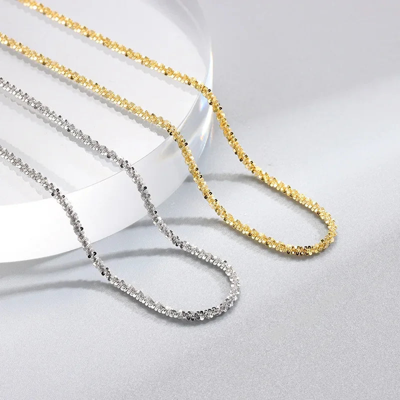 Sparkling Zircon Stainless Steel Necklace