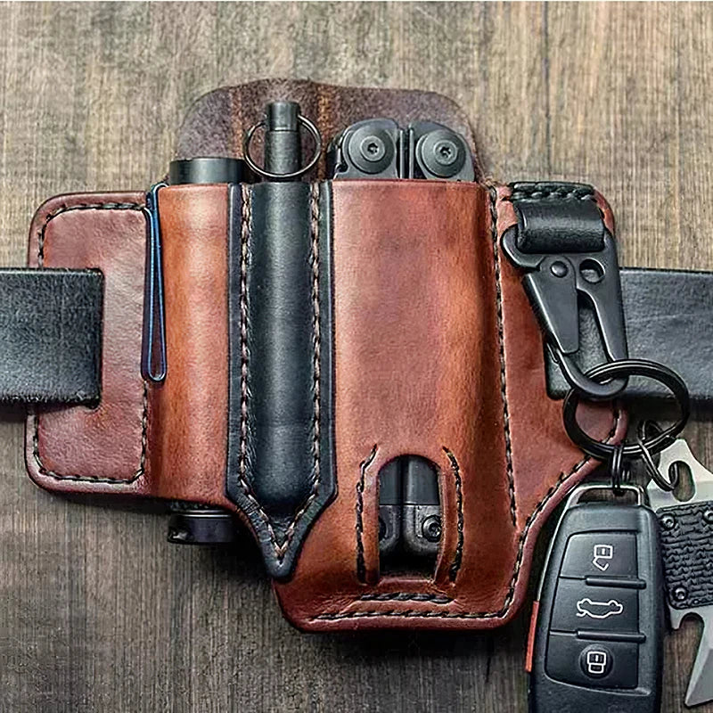 Tactical Leather Belt Tool Pouch – Multi‑Tool Waist Holster