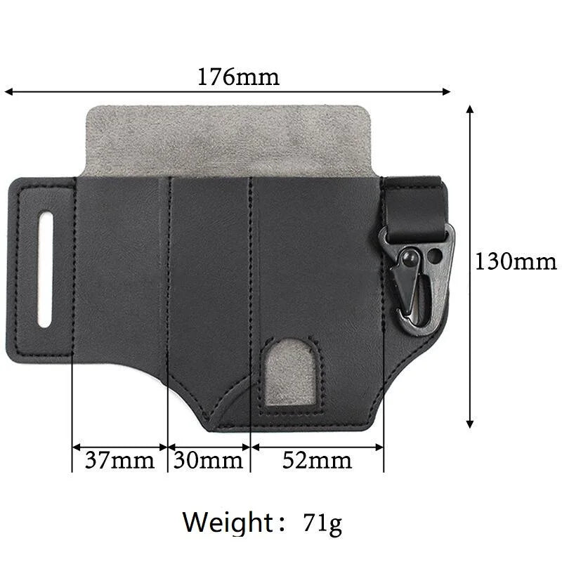 Tactical Leather Belt Tool Pouch – Multi‑Tool Waist Holster