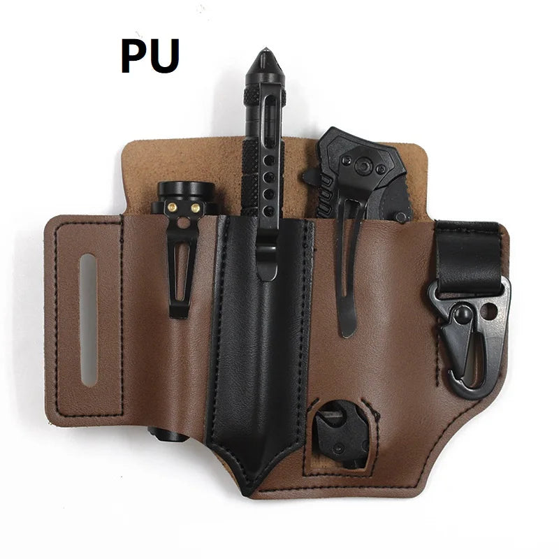 Tactical Leather Belt Tool Pouch – Multi‑Tool Waist Holster