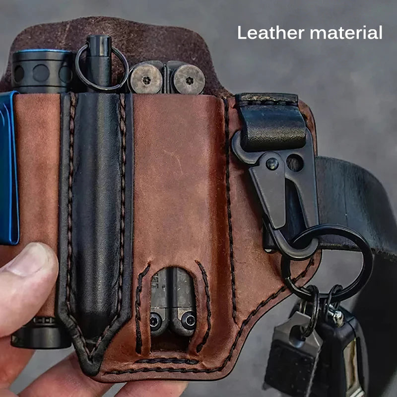 Tactical Leather Belt Tool Pouch – Multi‑Tool Waist Holster