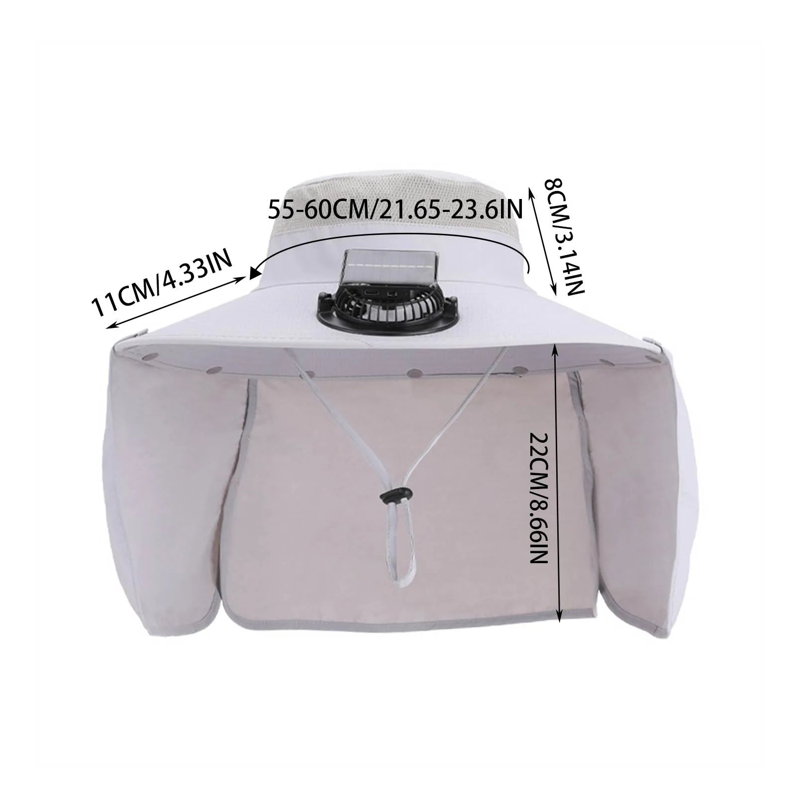 Solar Powered Cooling Fan Sun Hat Adjustable