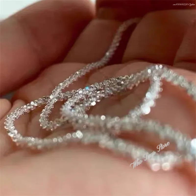 Sparkling Zircon Stainless Steel Necklace