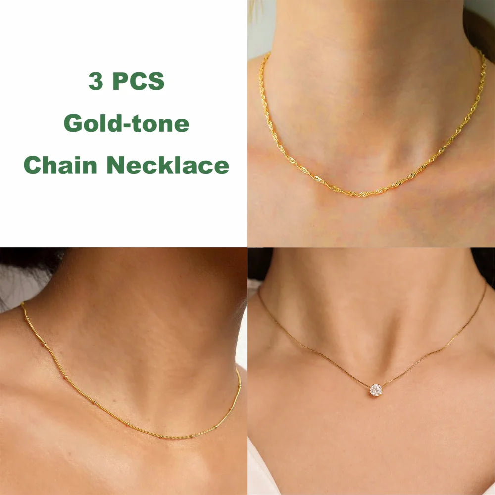 Gold Zircon Minimalist Necklace