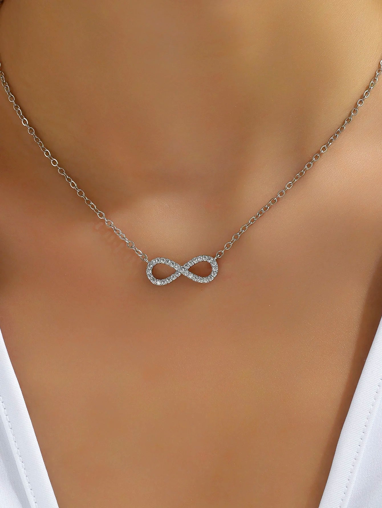 Infinity Zircon Pendant Necklace