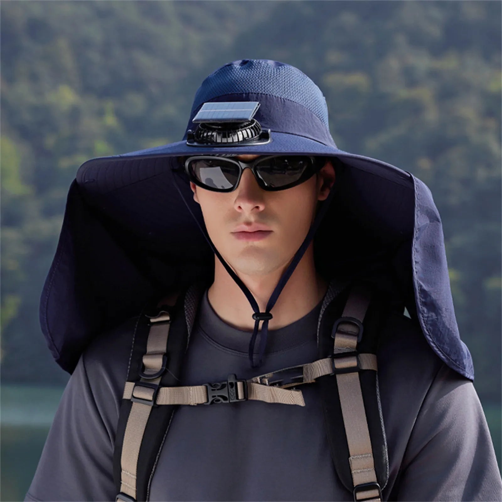 Solar Powered Cooling Fan Sun Hat Adjustable