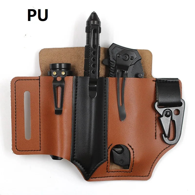 Tactical Leather Belt Tool Pouch – Multi‑Tool Waist Holster