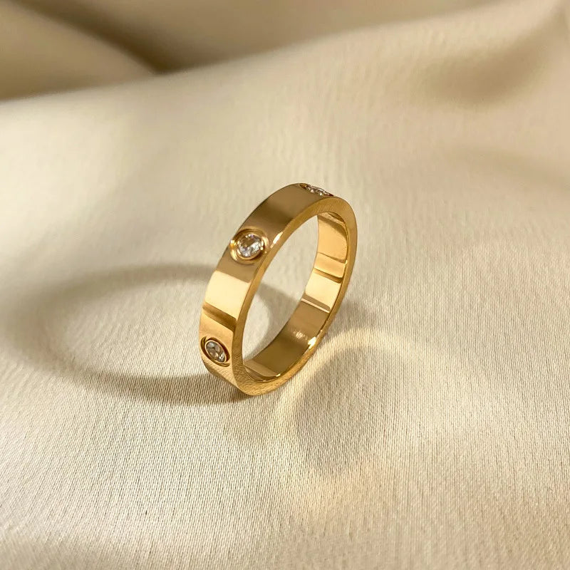 Rose Gold Love Zircon Ring
