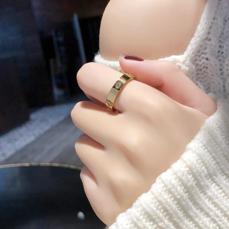 Rose Gold Love Zircon Ring