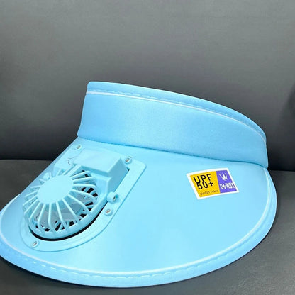 Cooling Fan Sun Hat – Breathable Mesh Wide‑Brim Visor