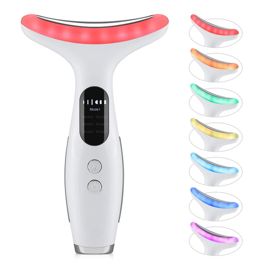 7 Modes Facial Lifting Massager LED Neck Beauty Device Double Chin Remover Heat Therapy Face Skin Rejuvenation