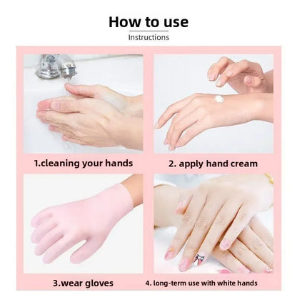Reusable Silicone Gloves & Hand Masks Set for Deep Moisturizing Care