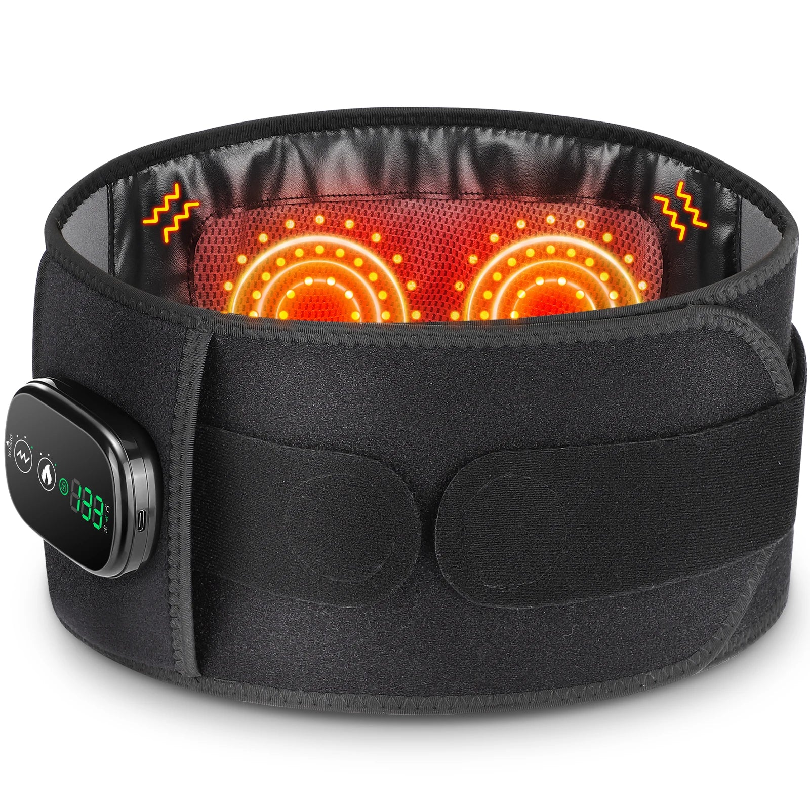 Upgrade Electric Heating Waist Massager Belt – 3‑Gear Vibration &amp; Hot Compress