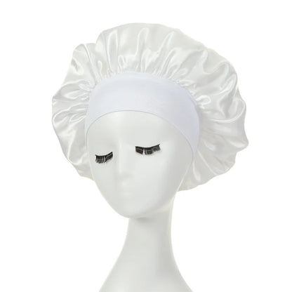 Women Night Sleep Hair Caps. Silky Bonnet Satin Double Layer Adjust Head Cover