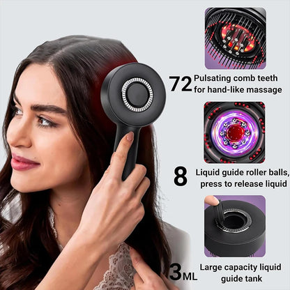 Electric Head Massage Comb Head Vibration Massager Portable Hair Follicle Comb Scalp Oil Liquid Applicator Hair Growth Anti Loss