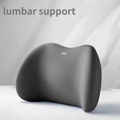 Memory Foam Car Neck &amp; Lumbar Support Pillow – 2‑in‑1 Comfort