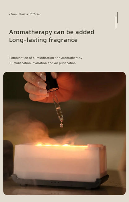 New Mini Aroma Diffuser Air Humidifier Ultrasonic Cool Mist Maker Fogger LED Essential Oil Flame Lamp Difusor