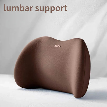 Memory Foam Car Neck &amp; Lumbar Support Pillow – 2‑in‑1 Comfort