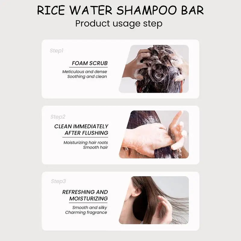Rice Shampoo Bar Natural Organic Rice Soap for Hair Growth