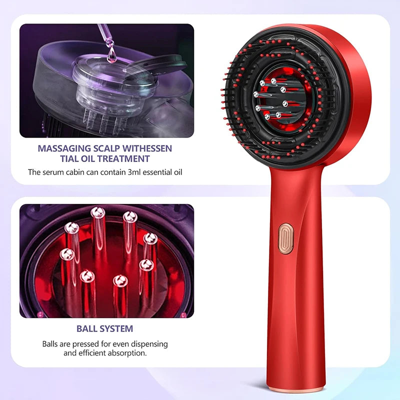 Electric Head Massage Comb Head Vibration Massager Portable Hair Follicle Comb Scalp Oil Liquid Applicator Hair Growth Anti Loss