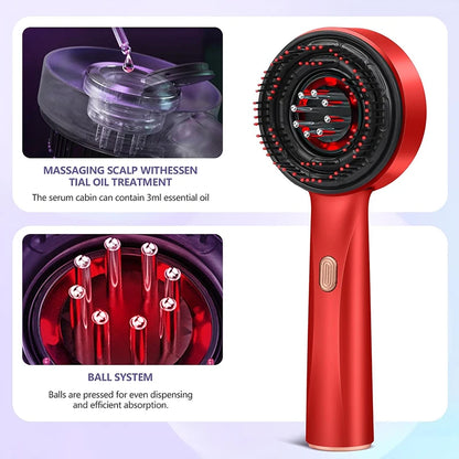 Electric Head Massage Comb Head Vibration Massager Portable Hair Follicle Comb Scalp Oil Liquid Applicator Hair Growth Anti Loss