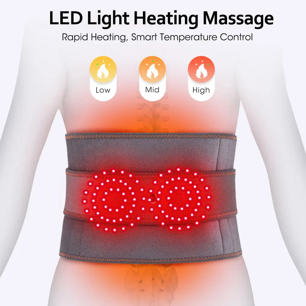 Upgrade Electric Heating Waist Massager Belt – 3‑Gear Vibration &amp; Hot Compress