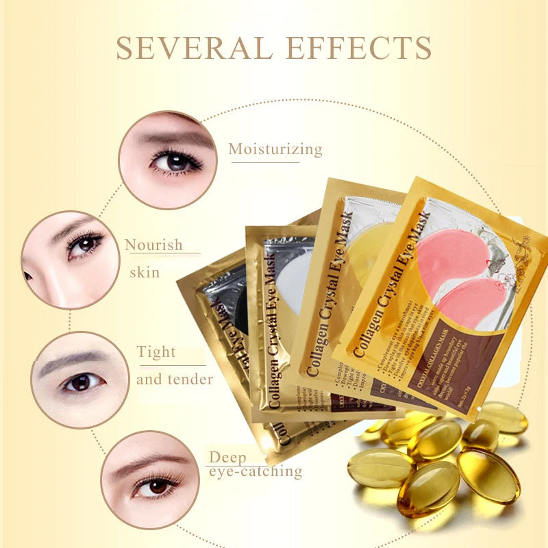20Pcs=10Pairs Gold Collagen Crystal Eye Mask skincare