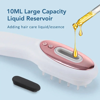 Electric Scalp Massage Comb Red Blue LED Light Vibration Massage Brush