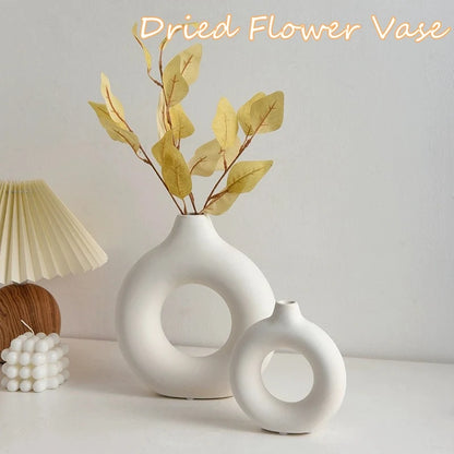 White Ceramic Donut Vase