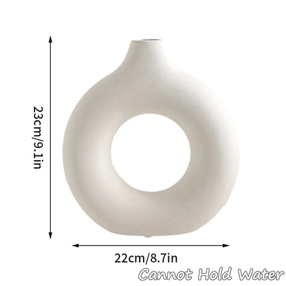 White Ceramic Donut Vase