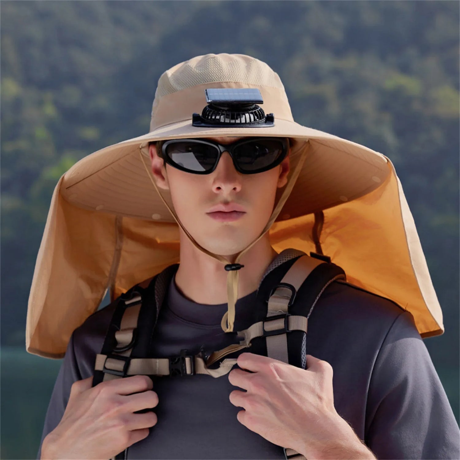Solar Powered Cooling Fan Sun Hat Adjustable