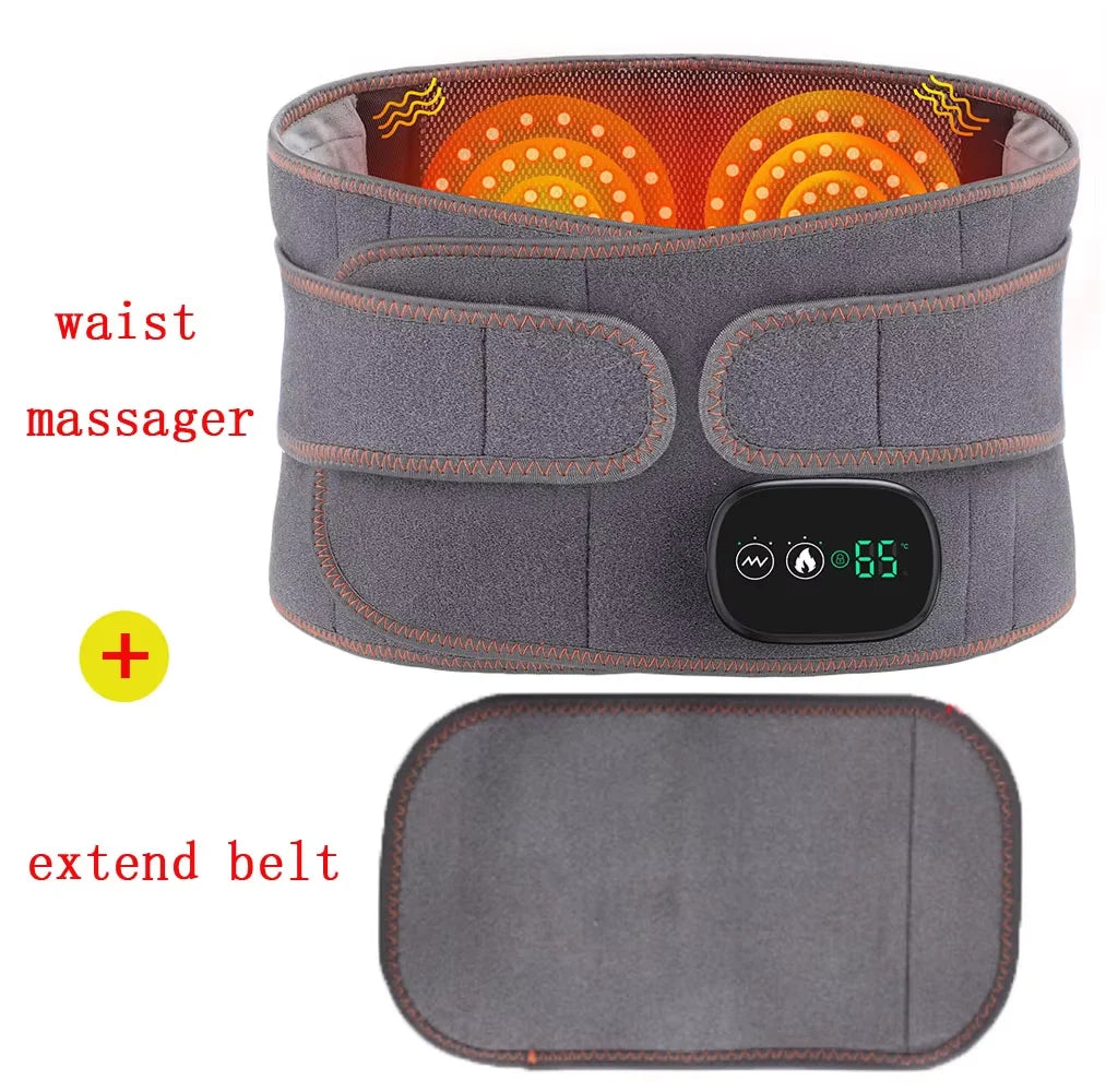 Upgrade Electric Heating Waist Massager Belt – 3‑Gear Vibration &amp; Hot Compress
