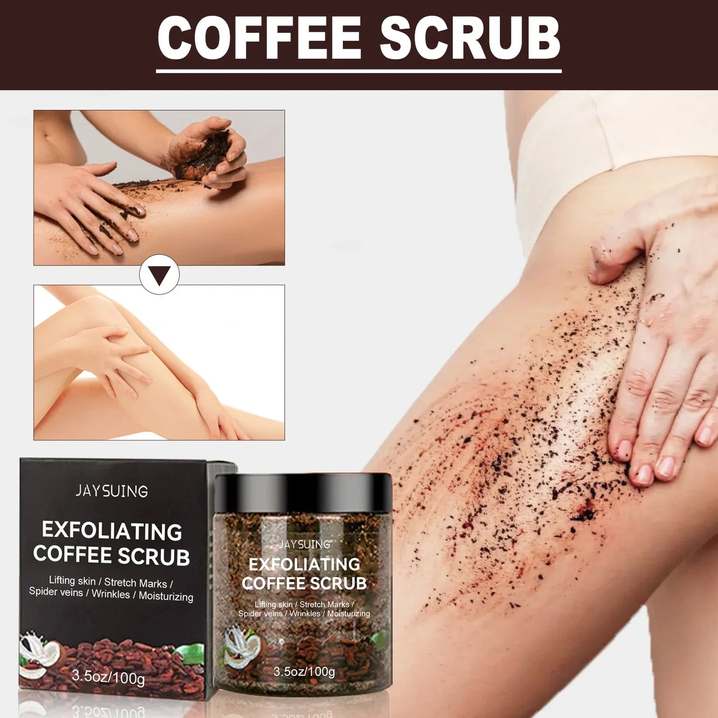 Coffee Scrub for Face Body Exfoliating Brightening Cleaning Dark Spots