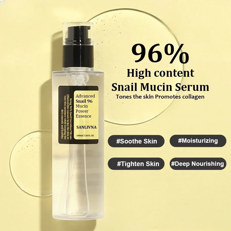 Snail Mucin 96% Skin Care Facial Essence Fading Fine Lines Repair