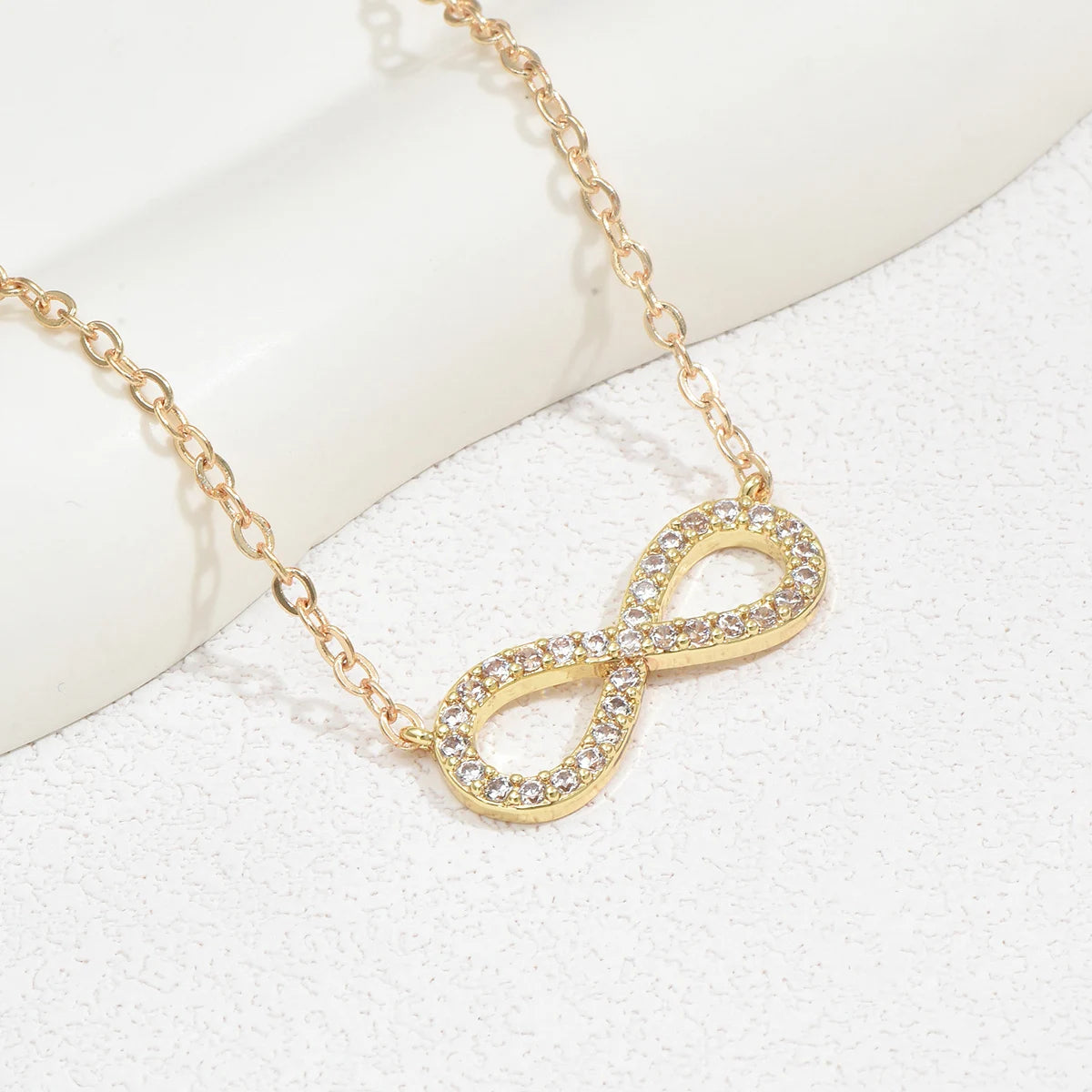 Infinity Zircon Pendant Necklace