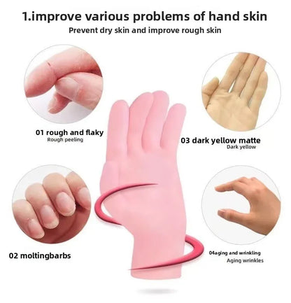 Reusable Silicone Gloves & Hand Masks Set for Deep Moisturizing Care