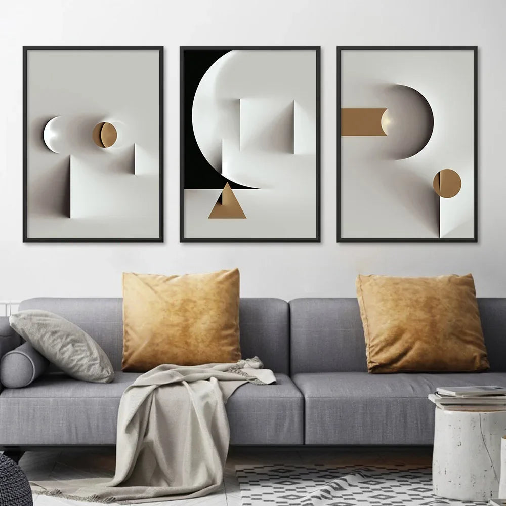 Geometric Black &amp; White Wall Art