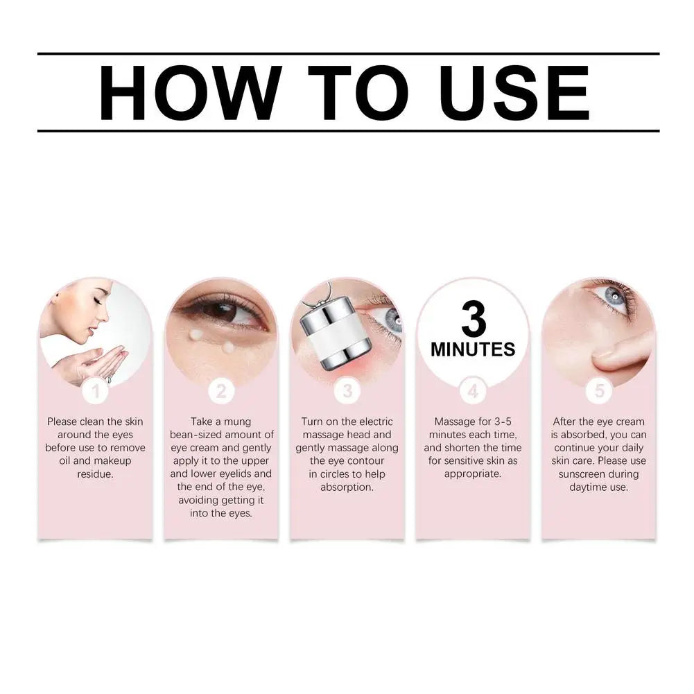 Electric Massage Eye Cream Firming Moisturizing Fades Wrinkles  Brighten Skin eye cream Delays Aging Gentle Vibration