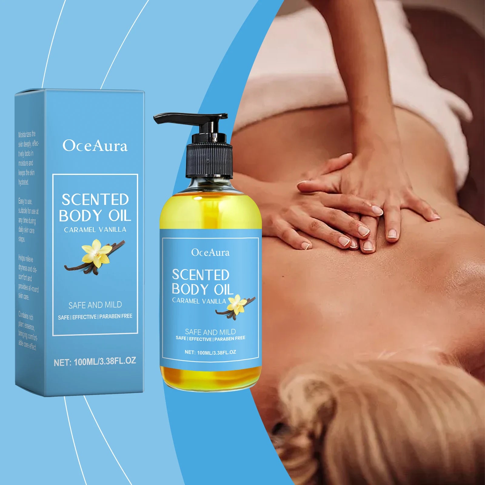 Vanilla Body Massage Oil Improve Moisturizing Relieve Stress