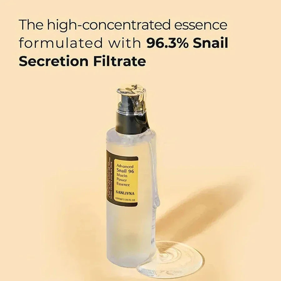 Snail Mucin 96% Skin Care Facial Essence Fading Fine Lines Repair