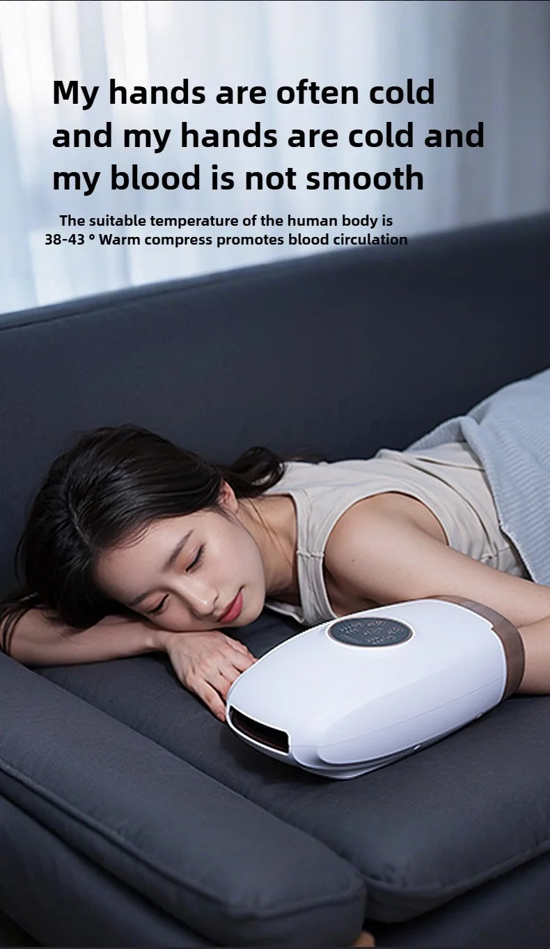 Portable Electric Hand Massager Relaxerly Kneading Wrist Finger Joint Palm With Heat Airbag Wrap Press To Relieve Hand Fatigue